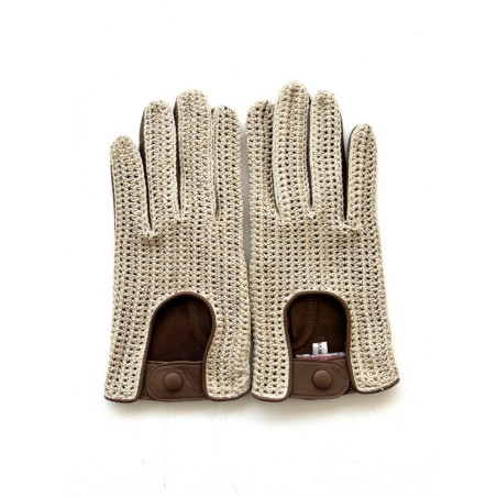 Gants homme Augustin cuir d’agneau et crochet – Conduite élégante