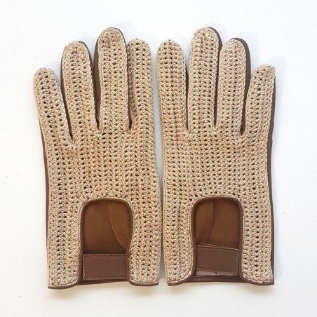 Gants homme ABEL en cuir d’agneau et crochet coton – Conduite chic