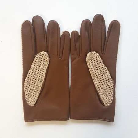 Gants homme ABEL en cuir d’agneau et crochet coton – Conduite chic