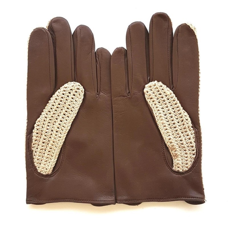 Gants homme ABEL en cuir d’agneau et crochet coton – Conduite chic