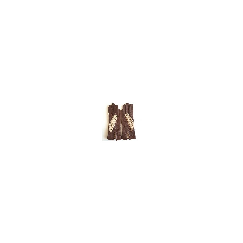 Gants femme Louise en cuir d’agneau et crochet cuir – Conduite élégante