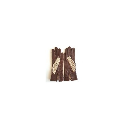 Gants femme Louise en cuir d’agneau et crochet cuir – Conduite élégante