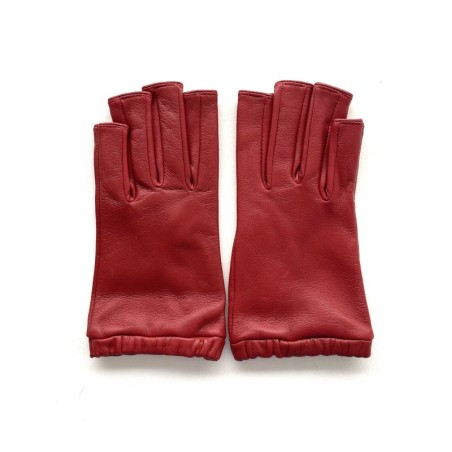 Mitaines Evelyne femme en cuir d’agneau et soie – Artisanat