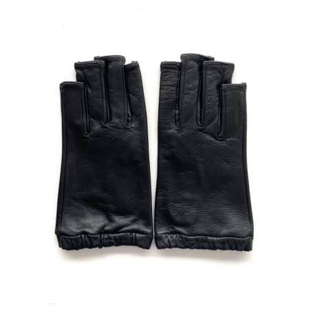 Mitaines Evelyne femme en cuir d’agneau et soie – Artisanat