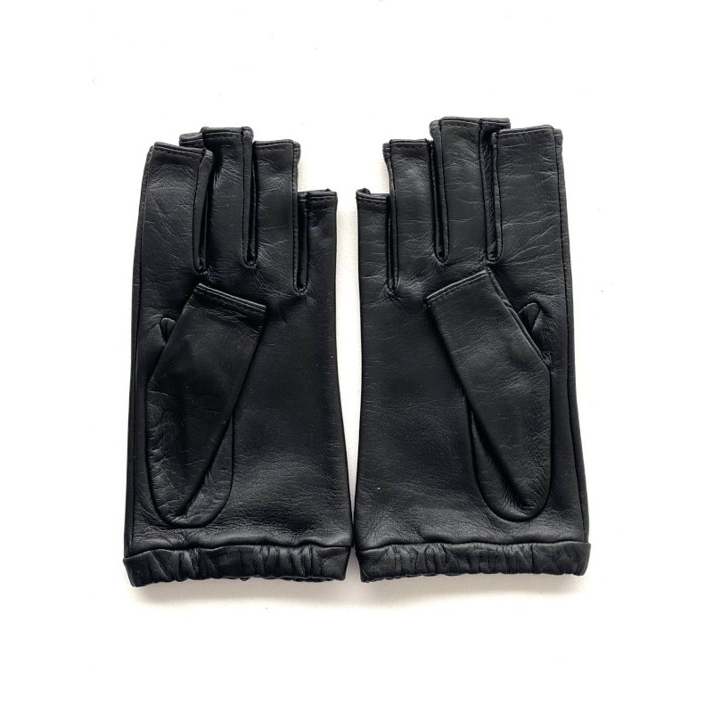 Mitaines Evelyne femme en cuir d’agneau et soie – Artisanat