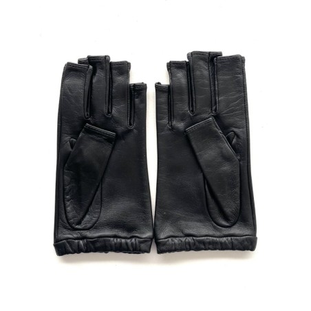 Mitaines Evelyne femme en cuir d’agneau et soie – Artisanat