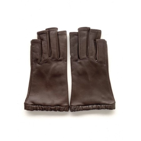 Mitaines Evelyne femme en cuir d’agneau et soie – Artisanat