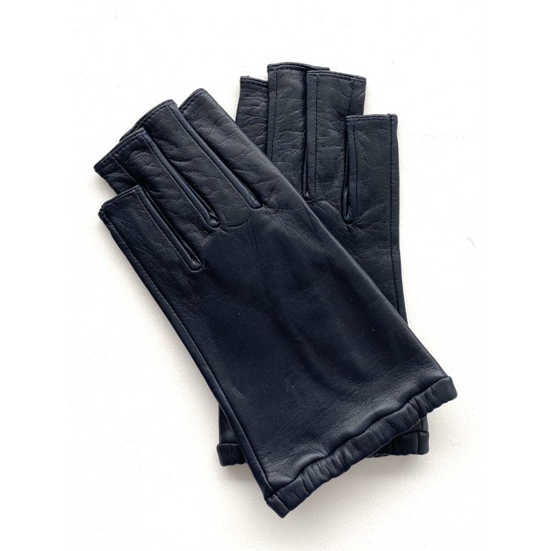 Mitaines Evelyne femme en cuir d’agneau et soie – Artisanat