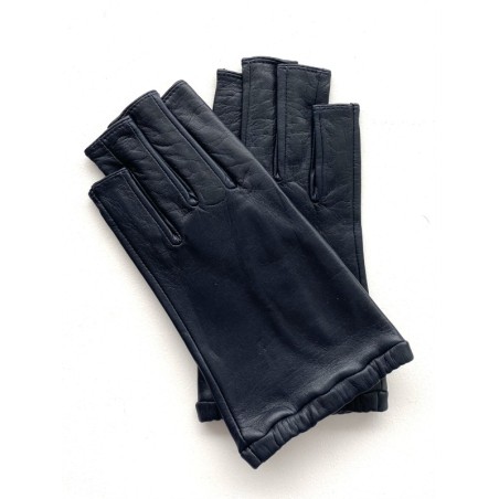 Mitaines Evelyne femme en cuir d’agneau et soie – Artisanat