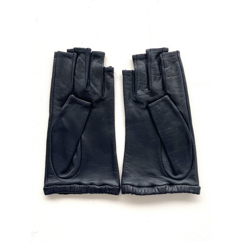 Mitaines Evelyne femme en cuir d’agneau et soie – Artisanat