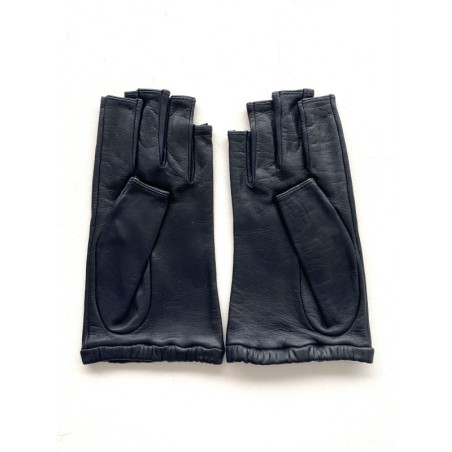 Mitaines Evelyne femme en cuir d’agneau et soie – Artisanat