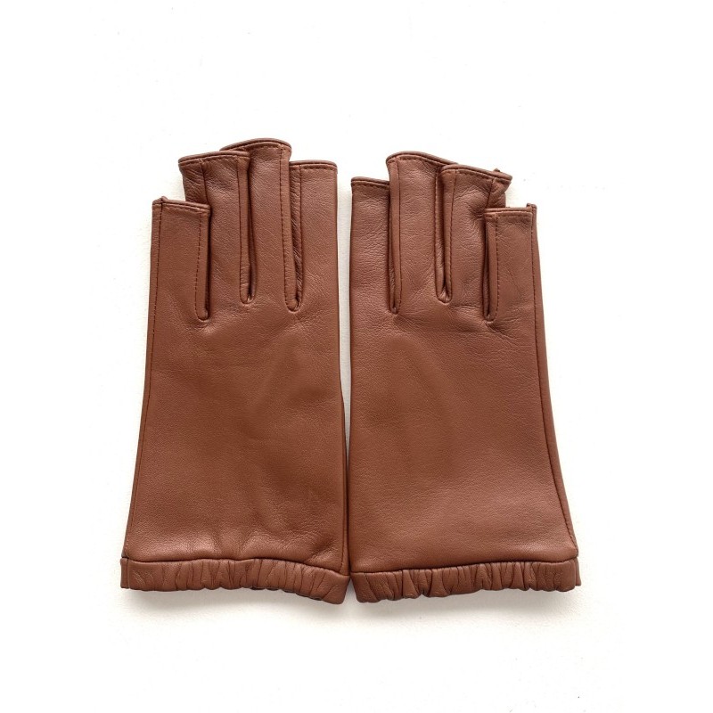 Mitaines Evelyne femme en cuir d’agneau et soie – Artisanat