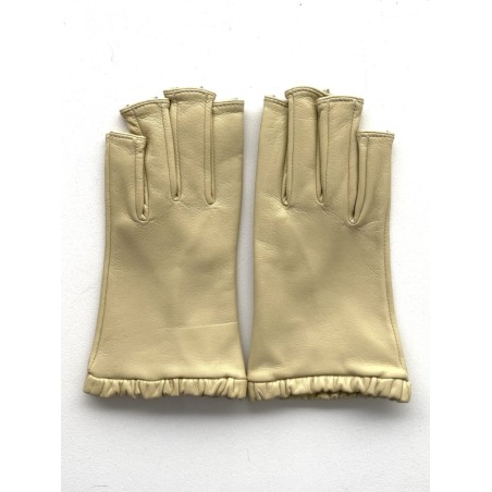 Mitaines Evelyne femme en cuir d’agneau et soie – Artisanat