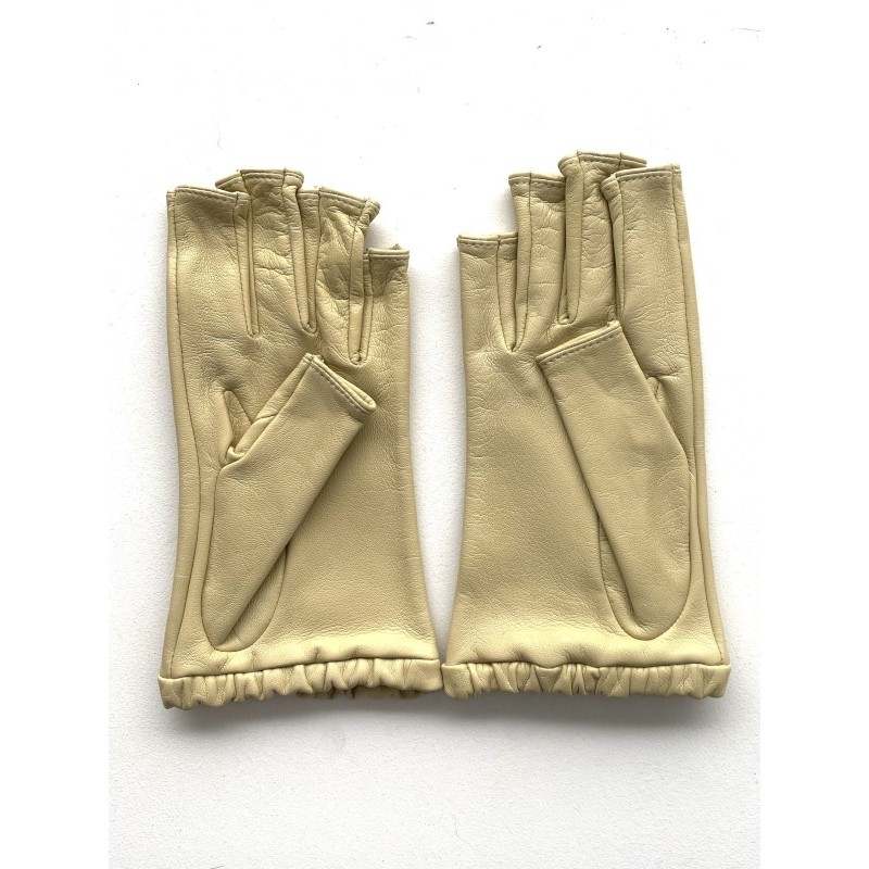 Mitaines Evelyne femme en cuir d’agneau et soie – Artisanat