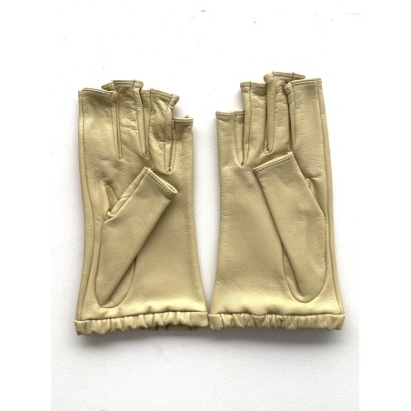 Mitaines Evelyne femme en cuir d’agneau et soie – Artisanat