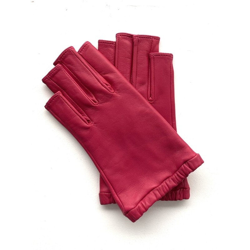 Mitaines Evelyne femme en cuir d’agneau et soie – Artisanat