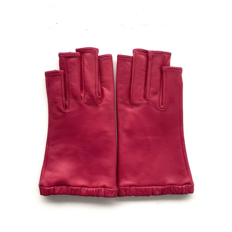 Mitaines Evelyne femme en cuir d’agneau et soie – Artisanat