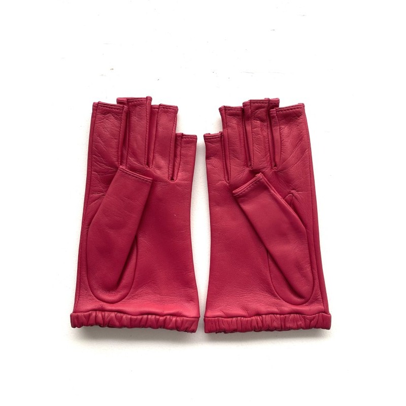 Mitaines Evelyne femme en cuir d’agneau et soie – Artisanat