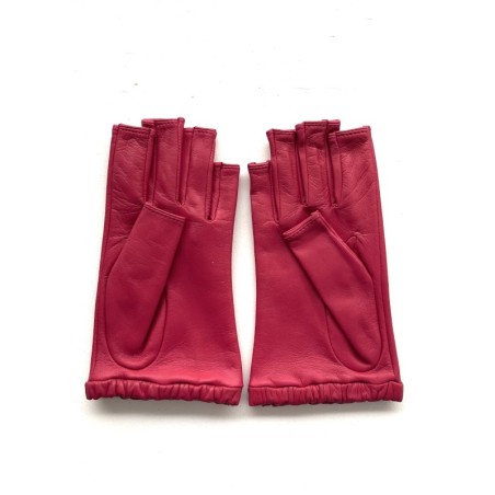 Mitaines Evelyne femme en cuir d’agneau et soie – Artisanat
