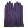 Gants en Cuir d'Agneau Améthyste Charcoal Poincaré Doublés Soie.