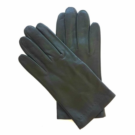 Gants en Cuir d'Agneau Kaki Raphaël Doublure Soie.