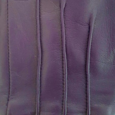 Gants en Cuir d'Agneau Améthyste Charcoal Poincaré Doublés Soie.