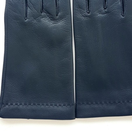 Gants en Cuir d'Agneau Bleu Marine Raphaël Doublure Soie.