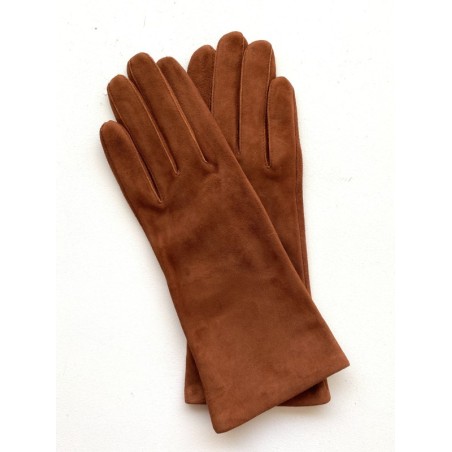 Gants femme Coline Bis cuir de chèvre velours et soie – Artisanat
