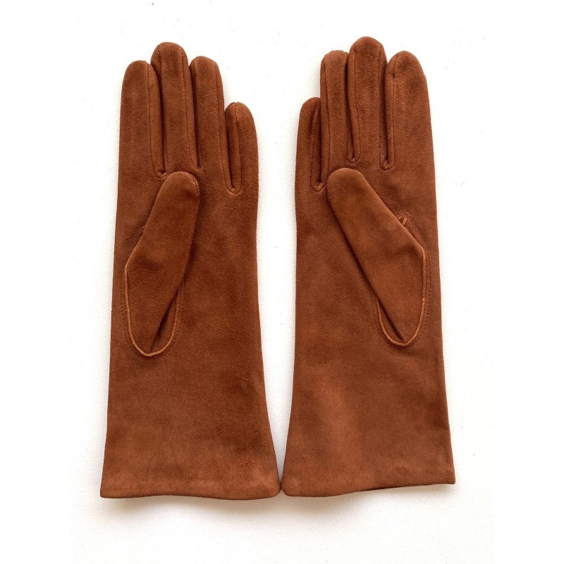 Gants femme Coline Bis cuir de chèvre velours et soie – Artisanat