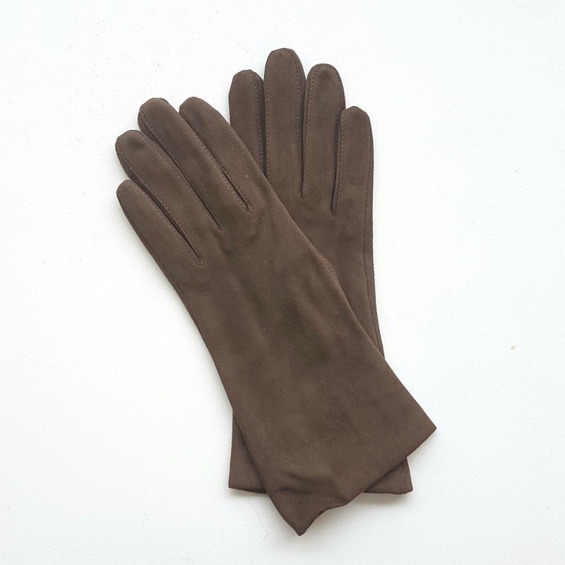 Gants femme Coline Bis cuir de chèvre velours et soie – Artisanat