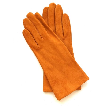 Gants femme Coline Bis cuir de chèvre velours et soie – Artisanat