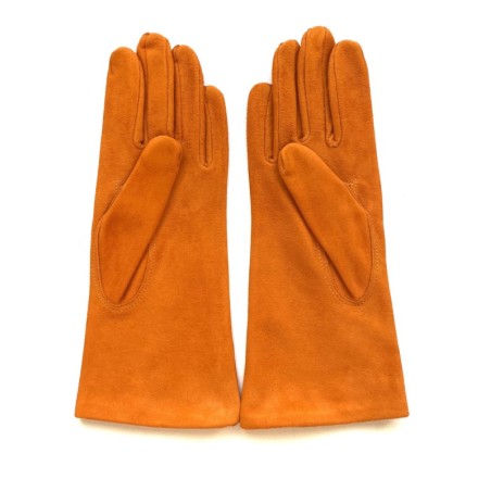 Gants femme Coline Bis cuir de chèvre velours et soie – Artisanat