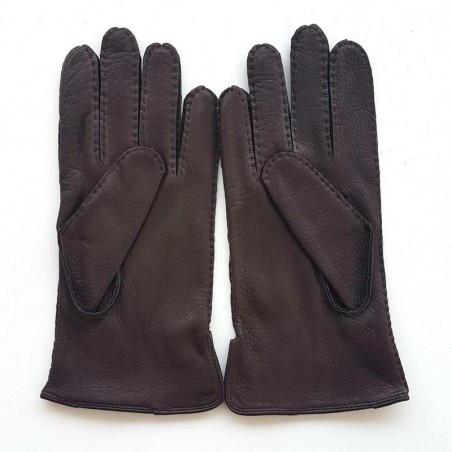 Gants homme Marc en cuir de cerf souple doublés soie – Fabrication artisanale