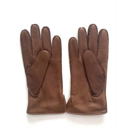 Gants homme Marc cuir de cerf doublés cachemire – Ganterie André Poujade