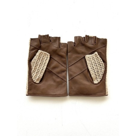 Mitaines Pilote cuir d’agneau et crochet – Gants de conduite homme