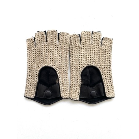 Mitaines Pilote cuir d’agneau et crochet – Gants de conduite homme