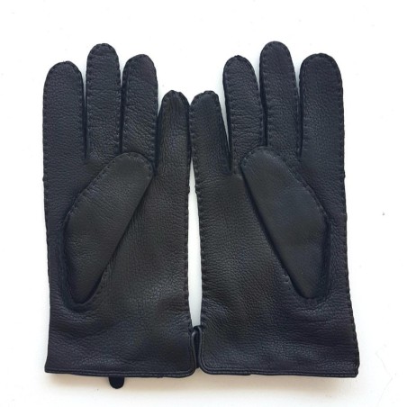 Gants homme Marc en cuir de cerf souple doublés laine – Fabrication artisanale