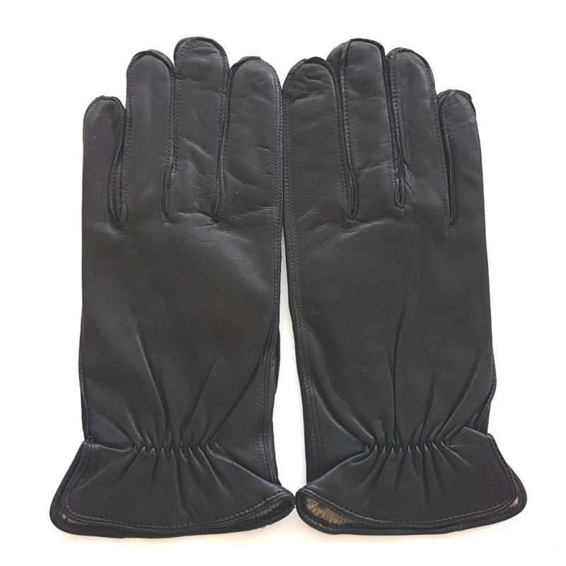 Gants homme ANTONIN cuir d’agneau et soie – Fabrication artisanale