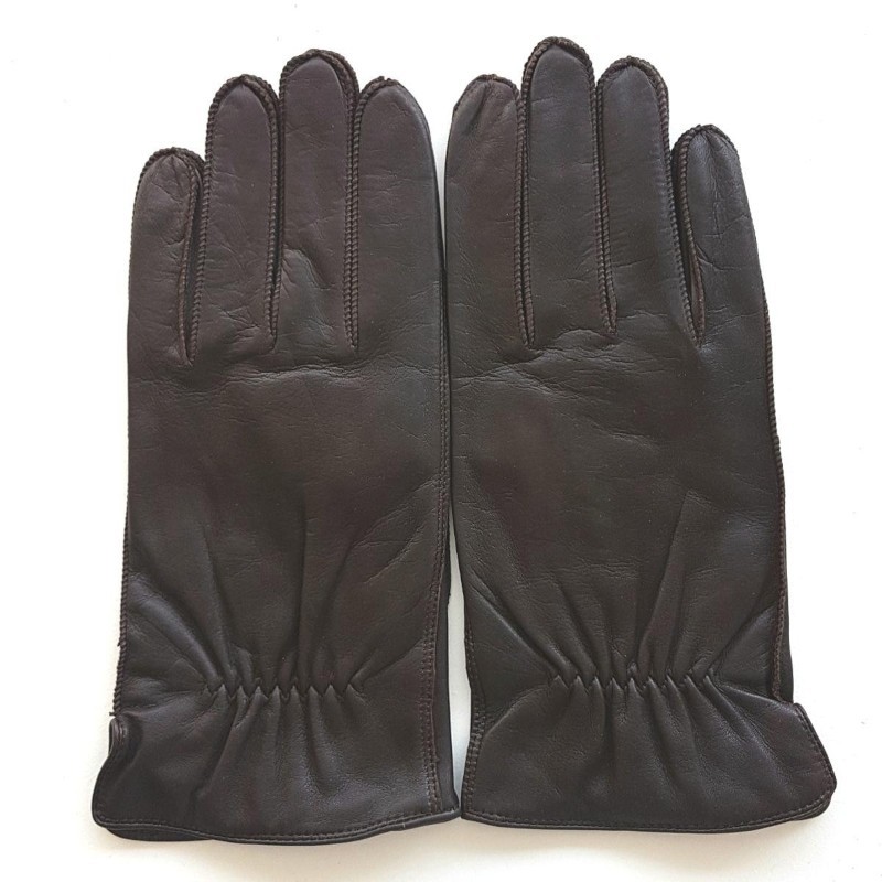 Gants homme ANTONIN cuir d’agneau et cachemire – Fabrication artisanale