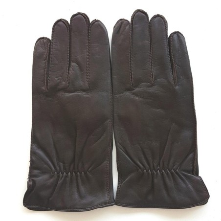 Gants homme ANTONIN cuir d’agneau et cachemire – Fabrication artisanale
