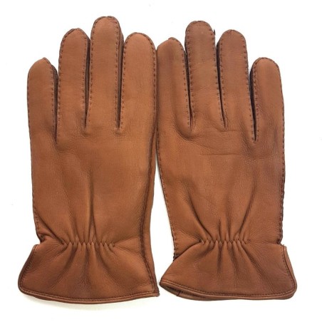Gants homme ANTONIN cuir d’agneau et cachemire – Fabrication artisanale