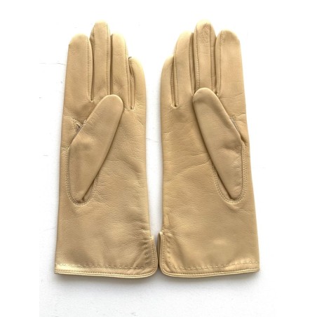 Gants femme Violette en cuir d’agneau et soie – Maison André Poujade