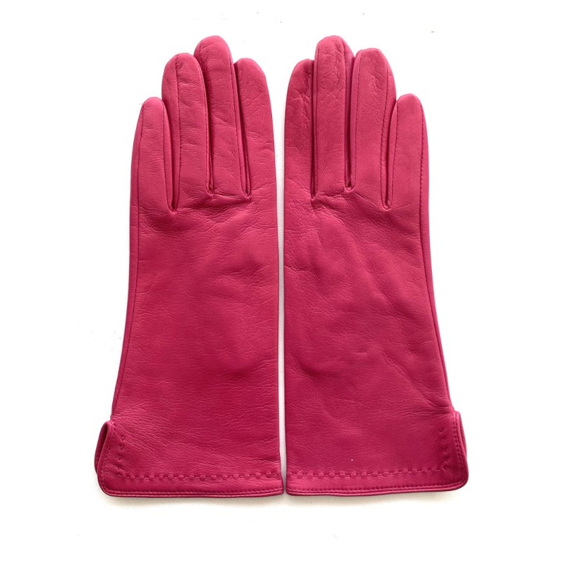 Gants femme Violette en cuir d’agneau et soie – Maison André Poujade