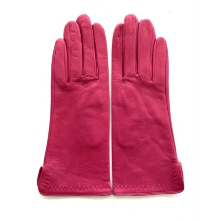 Gants femme Violette en cuir d’agneau et soie – Maison André Poujade
