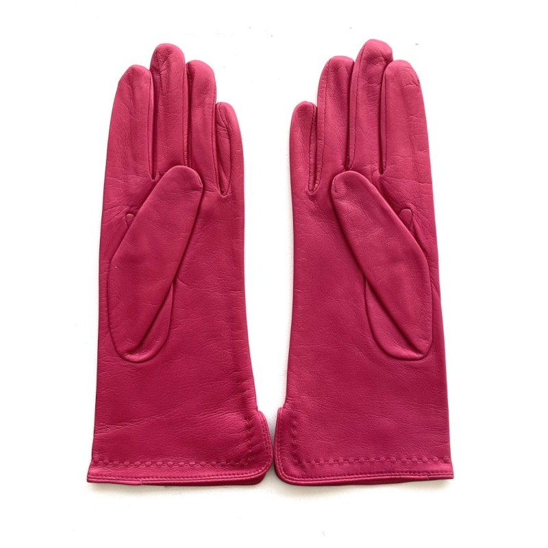 Gants femme Violette en cuir d’agneau et soie – Maison André Poujade