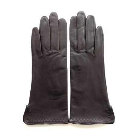 Gants femme Violette en cuir d’agneau et soie – Maison André Poujade