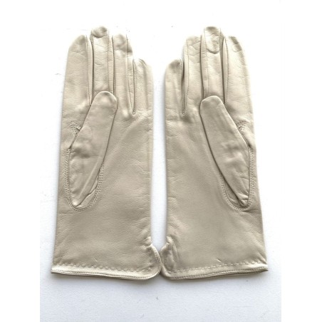 Gants femme Violette en cuir d’agneau et soie – Maison André Poujade
