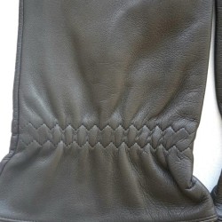 Gants en cuir d'Agneau Gris Milo Doublure en Soie.
