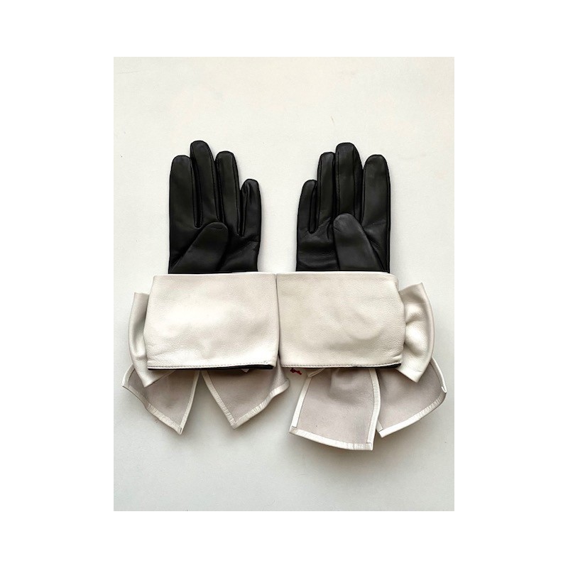 Gants femme Paloma cuir d’agneau et soie – Nœud élégant