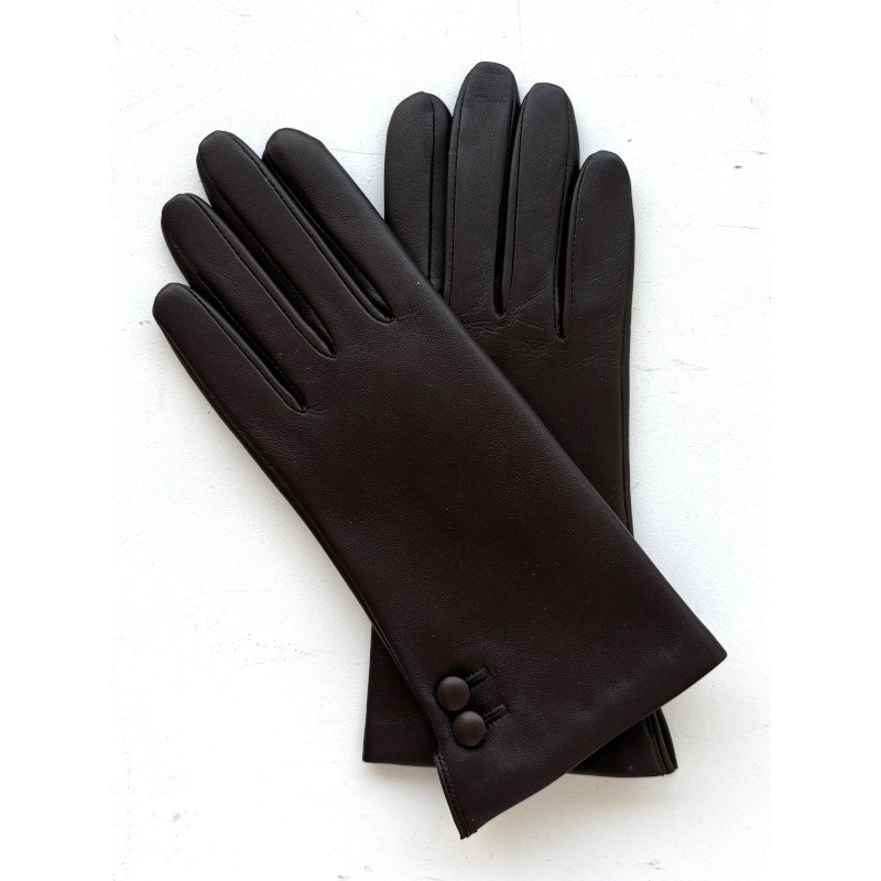 Gants femme Clémentine cuir d’agneau et soie